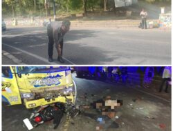 Sat Lantas Polres Bima Kota Olah TKP Tabrakan Maut Tewaskan Dua Pengendara Sepeda Motor