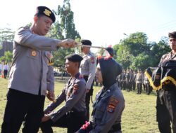 Kapolres Bima Kota Pimpin Pembaretan 11 Bintara Remaja, Personil Baru di Polres Bima Kota