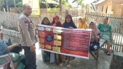 Polsek Monta Bentangkan Spanduk dan Tatap Muka, Laksanakan Sosialisasi Pencegahan TPPO