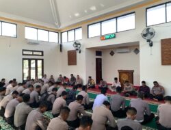 Waka Polres Bima Kota Pimpin Pelaksanaan Binrohtal di Masjid Jabal Qubis, Polres Bima Kota