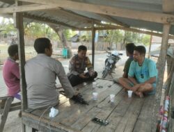Sambang Masyarakat, Polsek Monta Ajak Masyarakat  Desa Tangga Baru Jaga Keharmonisan