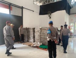 Personil Polres Bima Kota Lakukan CIPKON OMB dan Mengecek Logistik Pemilu di Gudang KPU Kota Bima