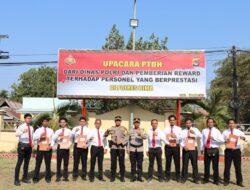 Kapolres Bima AKBP Hariyanto, SH., SIK, Pimpin Upacara Pemberian Reward Bagi Personel  Berprestasi dan  PTDH