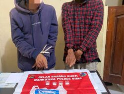 Diduga Miliki dan Kuasai Narkoba Jenis Shabu 9,28 Gram, Dua  Residivis Asal Kabupaten Dompu ini Diamankan Tim Opsnal Sat-Resnarkoba Polres Bima