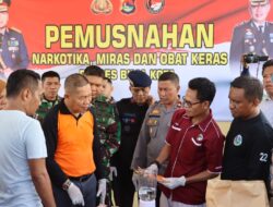 Polres Bima Kota Musnahkan Ribuan Botol Miras Berikut Puluhan Gram Narkotika dan Obat-obatan Terlarang