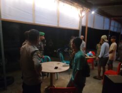 Patroli Gabungan Dialogis Tiga Pilar Polsek Monta, Wujudkan  Pemilu 2024 Sejuk, Damai dan Aman