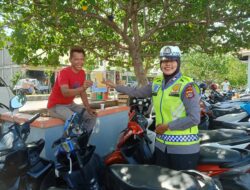 Ps. Kanit Kamsel Sat Lantas Polres Bima Kota Sosialisasikan Keselamatan Berlalu Lintas dan Pemilu Damai di Kelurahan Dara