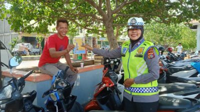 Ps. Kanit Kamsel Sat Lantas Polres Bima Kota Sosialisasikan Keselamatan Berlalu Lintas dan Pemilu Damai di Kelurahan Dara