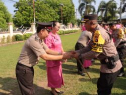 Kapolres Bima, Pimpin Upacara Raport Kenaikan Pangkat Periode 1 Januari  2024 dan Purna Bhakti Personel Polres Bima