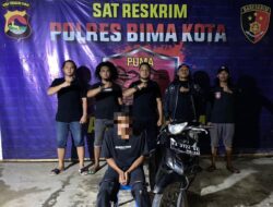 Kurang dari 24 Jam, Tim Puma 1 Polres Bima Kota Berhasil Mengungkap dan Menangkap Pencuri Sepeda Motor di Areal Persawahan Kodo