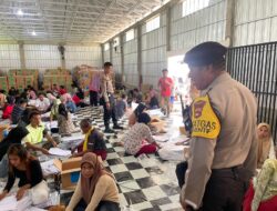 Karendal OPS OMB Didampingi Kasatgas Preventif  Polres Bima Cek Persiapan Personel di Kantor KPU dan Gudang Logistik KPU
