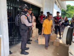 Pimpin Patroli Pengamanan di  Kantor KPU dan Gudang Logistik KPUD Ini Pesan Karendal OPS OMB Polres Bima