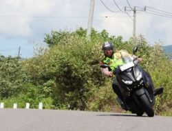 Perdana, Dalam Sehari Kapolres Bima AKBP Eko Sutomo SIK.MIK. Kunker di Polsek Bolo, Tambora dan Sanggar Tunggangi Sepeda Motor
