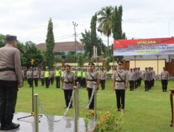 Kapolres Bima Kota Memimpin Upacara Serah Terima dan Pengambilan Sumpah Jabatan Kabag Ren dan Kapolsek Kawasan Pelabuhan Laut Bima