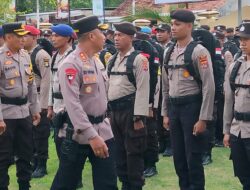 Kapolres Bima Pimpin Apel Kesiapan  Pengamanan dan Pengecekan Logistik  TPS Pemilu 2024