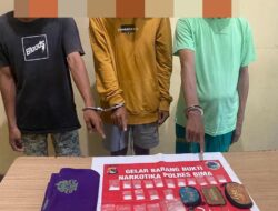 Diduga Miliki dan Kuasai Narkoba Jenis Shabu 15,94 gram Siap Edar Tiga Pria ini Diamankan Tim Opsnal Satreskoba Polres Bima