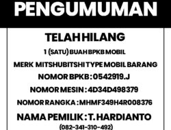 Informasi Kehilangan BPKB Mobil