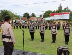Wakili Kapolres Bima, Wakapolres Bima  Kompol Saogi Sujana Angsar Pimpin Apel Pergeseran Pasukan Pengamanan  TPS