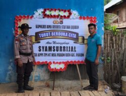 Sampaikan  Duka Cita Kapolres Bima Sampaikan Karangan Bunga  Ke Kediaman Ketua KPPS TPS 7 Desa Parado Rato