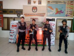 Pasca Rekapitulasi Perhitungan Suara Pemilu 2024, Sat Samapta Polres Bima Patroli Harkamtibmas di Kantor KPU