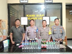 Patroli Cipkon Jelang Ramadhan, Polsek Bolo Amankan Puluhan Botol Miras Berbagai Jenis