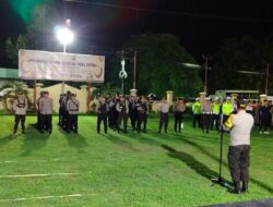 Kabag OPS Polres Bima  Pimpin Apel Gelar Pasukan Pengamanan Malam Takbiran Idul Fitri 1445 H