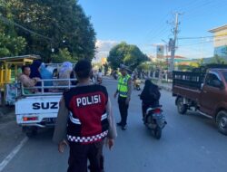 Cegah Kemacetan Personel Pos PAM Simpang 3 Tente Laksanakan Pelayanan Pengaturan Arus Lalulintas