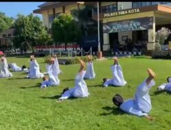 45 Personil Polres Bima Kota dan Batalyon C Pelopor Sat Brimobda NTB Laksanakan Ujian Beladiri Syarat UKP