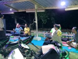 Patroli Cipkon Malam Hari, Polsek Soromandi Imbau Warga Jaga Sitkamtibmas Jelang Pilkada