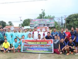 Mini Soccer Kapolres Cup Sambut HUT Bhayangkara Ke-78,  Resmi di Buka Kapolres Bima AKBP Eko Sutomo S.I.K.,M.I.K.,