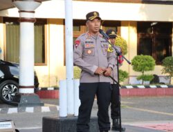Pimpin Apel Pengamanan Malam Takbiran Idul Adha 1445  H Tahun 2024 M, Ini Amanat Kapolres Bima AKBP Eko Sutomo S.I.K.,M.I.K.,