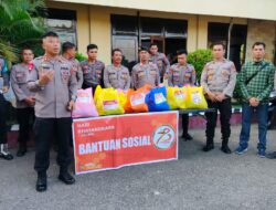 Tebar Kasih di HUT Bhayangkara Ke 78 Kapolres Bima Resmi Melepas Personel Yang Akan menyalurkan Bansos dan Menyalurkan Bansos Bagi Lansia di Desa Panda