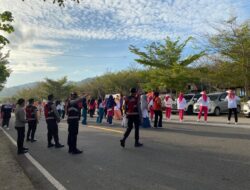 Pengamanan Senam Bersama GOW dan Pengaturan Arus Lalulintas Polres Bima Terjunkan Satuan Samapta