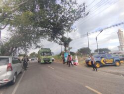Satuan Samapta Polres Bima di Kerahkan Pengamanan Kedatangan Jamaah Haji di Masjid Agung Kabupaten Bima
