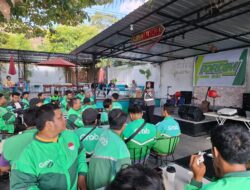 Sat Lantas Polres Bima Kota Melaksanakan Sosialisasi Keselamatan Bersama Komunitas Grab Kota Bima
