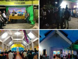 Personel Operasi Lilin Rinjani 2024, Polres Bima Melaksanakan Pengamanan Malam Misa Natal di Gereja Santo Paulus Desa Mbawa