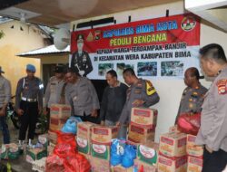 Polres Bima Kota Peduli Bencana, Salurkan Bantuan ke Korban Banjir di Wera