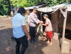 Tanggap Akan Penderitaan Masyarakat, Polsek Bolo Bantu Bersihkan Pemukiman Warga dan Bagikan Makanan Gratis