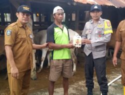 Bhabinkamtibmas Kelurahan Penaraga Monitoring Vaksinasi PMK oleh Dinas Pertanian dan Perternakan Kota Bima