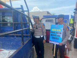 Sat Lantas Polres Bima, Sosialisasi Operasi Keselamatan Rinjani 2025 di Terminal dan SPBU