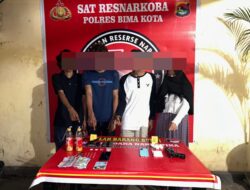 Empat Pengedar Sabu Diamankan Tim Opsnal Sat Resnarkoba Polres Bima Kota, Total Barang Bukti 73,33 Gram