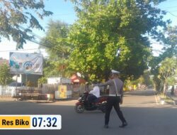 Sat Lantas Polres Bima Kota Laksanakan Rawan Pagi, Atur Lalu Lintas Cegah Kemacetan dan Laka Lantas