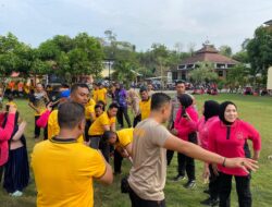 Semarak HUT Bhayangkara Ke-79, Polres Bima Kota Gelar Lomba Tarik Tambang