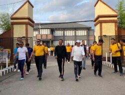 Olahraga Bersama Warna-Warni Meriahkan Hari Jadi Bhayangkara ke-79 di Polres Bima Kota