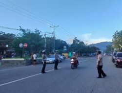 Polsek Rasanae Barat Laksanakan Rawan Pagi, Himbau Pengguna Jalan Tertib Berlalu Lintas