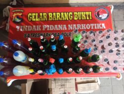 Sat Resnarkoba Polres Bima Kota Amankan Puluhan Botol Miras dari Lima Lokasi Berbeda