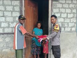 Sambut HUT RI ke-80, Polsek Jajaran Polres Bima Kota Ajak Warga Pasang Bendera Merah Putih dan Umbul-Umbul