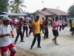 Polsek Sape Gelar Olahraga Bersama Masyarakat Sambut HUT RI ke-80