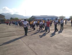 Kapolres Bima Kota Hadiri Senam Sehat Bersama Peringatan HARHUBNAS ke-55 di Pelabuhan Bima