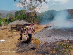 Respon Cepat Polsek Asakota, Personel Datangi Lokasi Kebakaran Lahan Jagung di Kelurahan Kolo